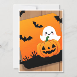 Söt spökpumpa Halloween tackkort Magnetisk Inbjudningskort