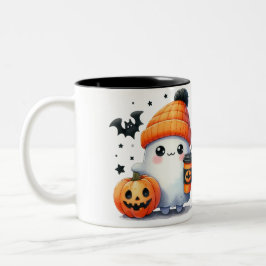 Söt Spökpumpa Halloween Två-Tonad Mugg