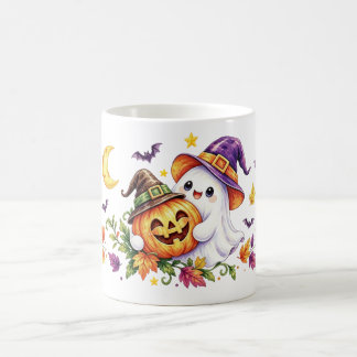 Söt spökpumpa häxa hatt Halloween-mugg Kaffemugg