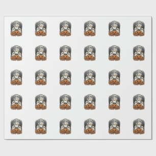Söt Spökpumpa Tröja Vintage Gravyr Halloween Presentpapper