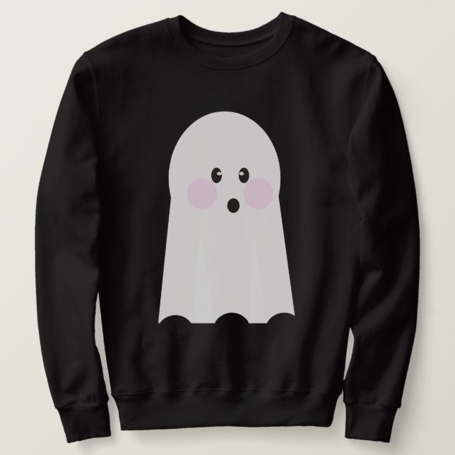 Söt Spökrensad Tröja Lång Ärmad Tröja (Design framsida)