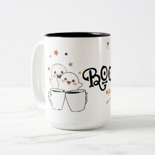 Söt spökrestaurang Boo-tiful morgon Halloween Två-Tonad Mugg