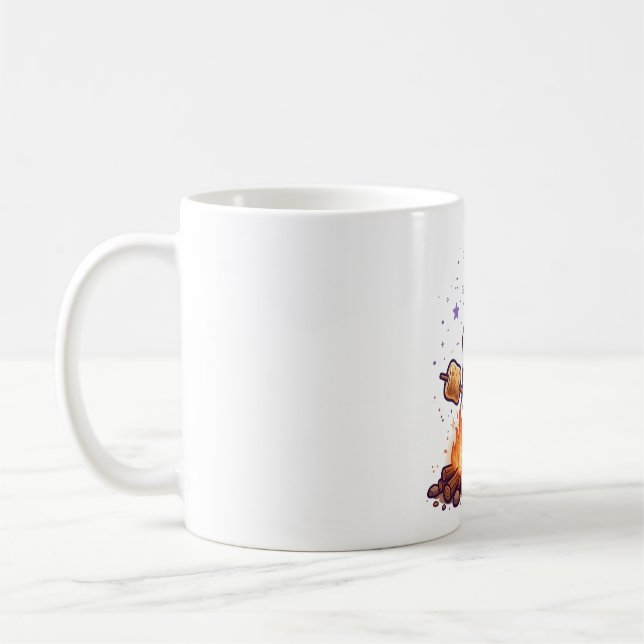 Söt spökrostning av marshmallows Lägereld konst Kaffemugg (Vänster)
