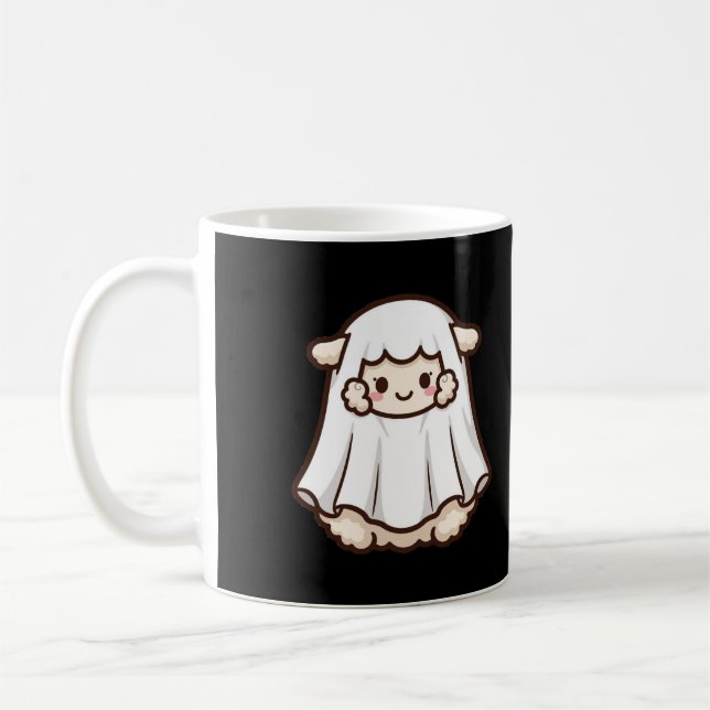 Söt spökskepps Halloween Kaffemugg (Vänster)