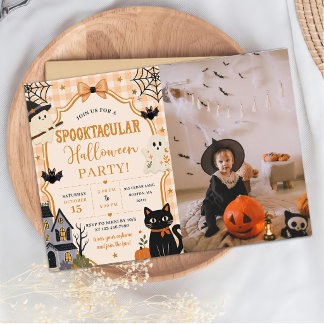 Söt spökspöklik Halloweenfest foton Inbjudningar