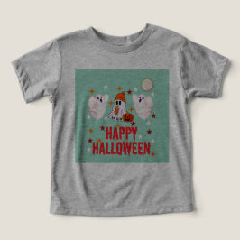 Söt spöktrio Glad Halloween Halv ärm T Shirt