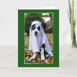 Söt spökvalp Halloween-kort Helgkort