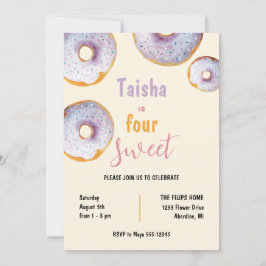 Söt Sprinkle Donut Watercolor Illustration