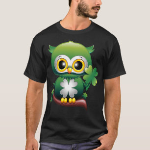 Söt St Patrick Tecknad Ugglebaby T Shirt