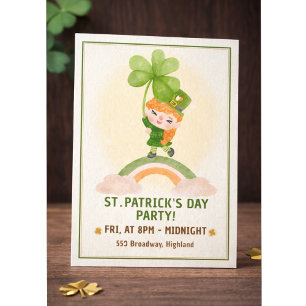 Söt St. Patricks dag-festlig inbjudan