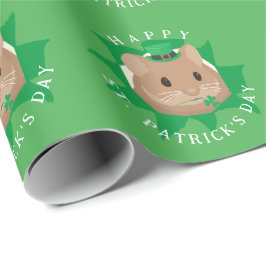 Söt St. Patricks dag-hamster som tittar genom hål Presentpapper
