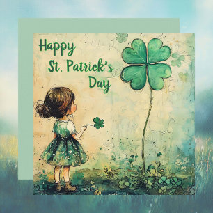 Söt St. Patricks dag-kort Julkort