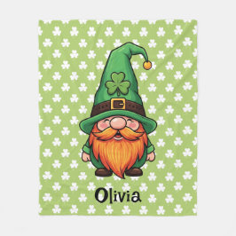 Söt St. Patricks dag Lucky Leprechaun Gnome Fleecefilt