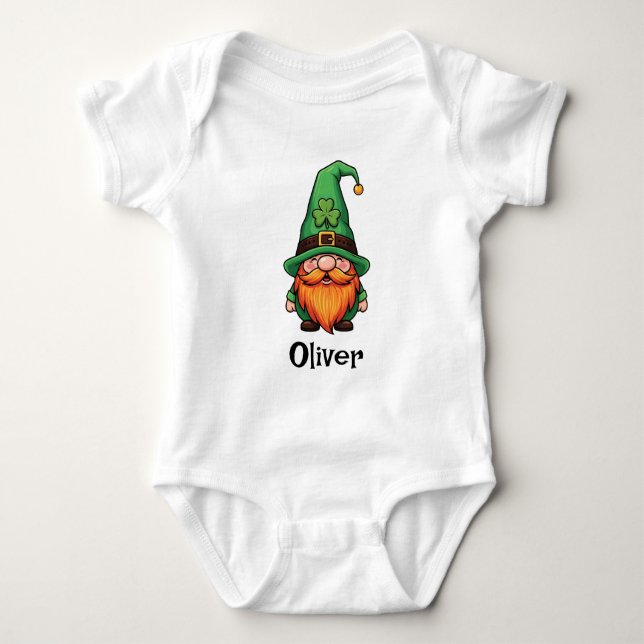 Söt St. Patricks dag Lucky Leprechaun Gnome  T Shirt (Framsida)