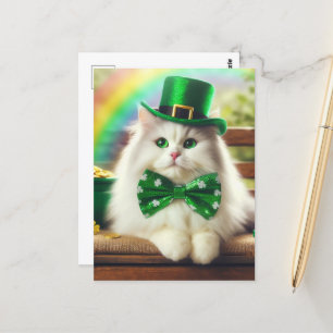 Söt St. Patricks Day Cute Cat Vykort