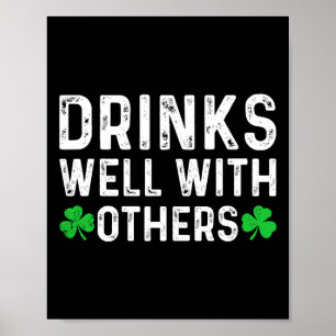 Söt St Patricks Day Dricker Vintage Drycker Väl Poster