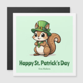 Söt St. Patricks Day-ekorre Magnetkort
