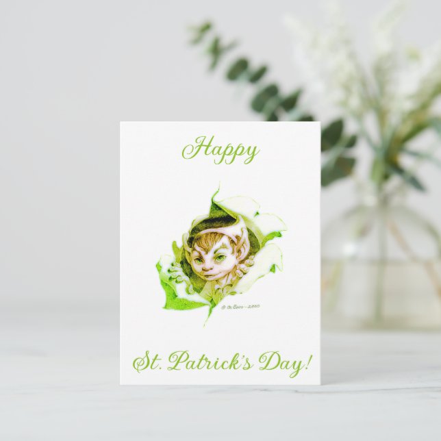 Söt St. Patrick's Day-lis  Vykort (Stående Fram)