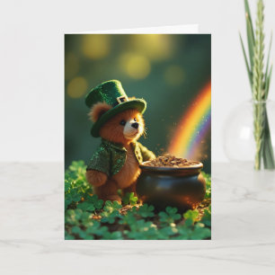 Söt St. Patrick's Day-nalle Kort