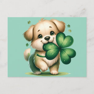 Söt St. Patrick's Day-valp Vykort