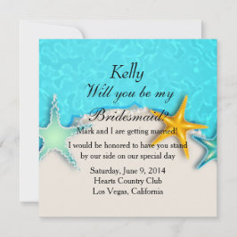 Söt Starfish Summer Beach Bridesmaid Card Inbjudningar