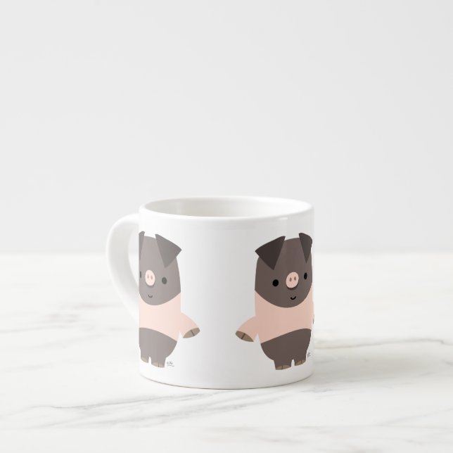 Söt stark seriegris espressomugg (Framsida vänster)