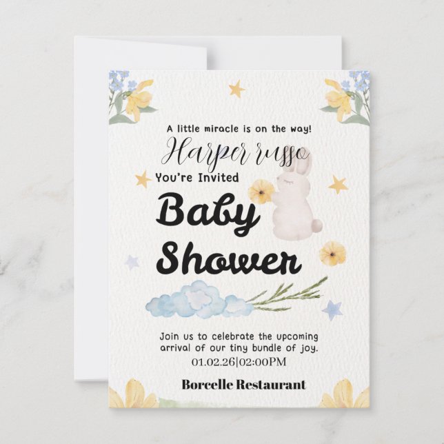 Söt Start Baby Shower Kollektion Anteckningskort (Framsida)