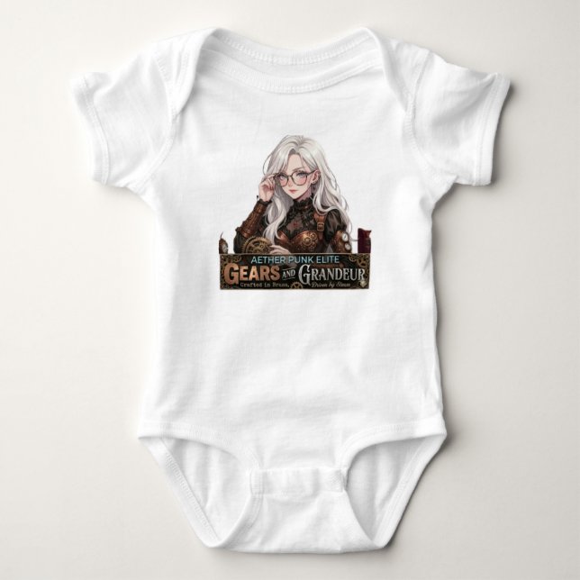 Söt Steampunk Anime Flicka Konst för Barn och Tonå T Shirt (Framsida)