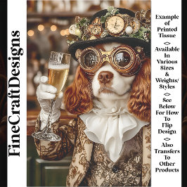 Söt Steampunk Spaniel Hund Toastar BG4 Decoupage