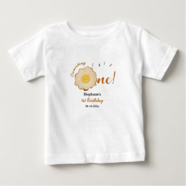 Söt stekt ägg 1-års födelsedag t shirt