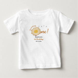 Söt stekt ägg 1-års födelsedag t shirt