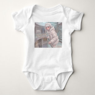 Söt Stellar Ängel: Silverhårig Animeflicka Baby & T Shirt
