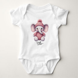 Söt stickad baby elefant t shirt