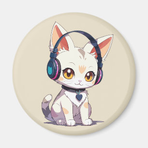 Söt Stilfull Kattunge Magnet
