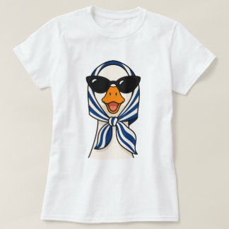 Söt stilren anka som bär solglasögon och sjömannek t shirt