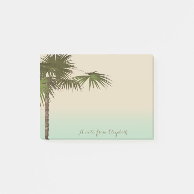 Söt Stilren Tropisk, Palmtree,Personlig Post-it Block (Framsida)