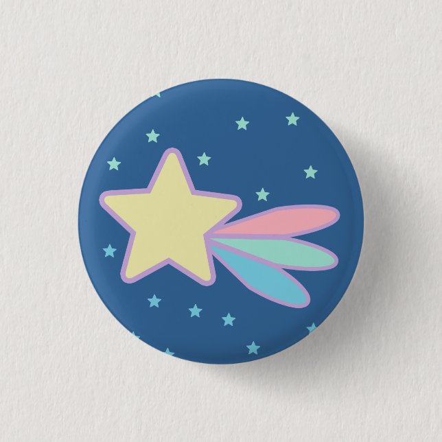 Söt stjärnfallskomet knapp (Framsida)