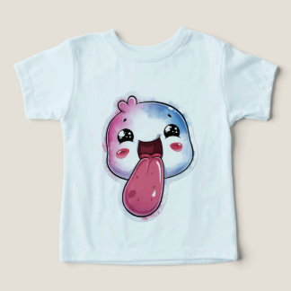 Söt stjärnig karaktärsgrafik Ljusblå t-shirt