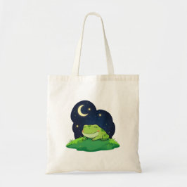 Söt stjärnskådande groda Kawaii natt himlen design Tygkasse