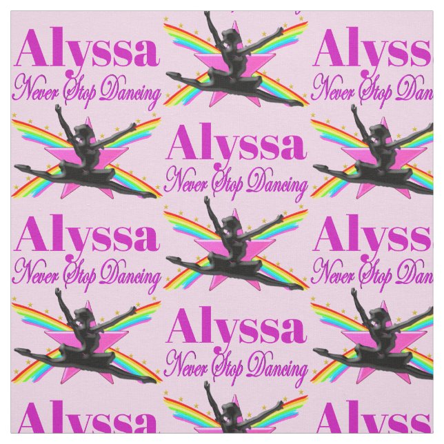 SÖT STOPPAR ALDRIG DANCINGEN PERSONLIG FABRIC TYG (Provkarta)