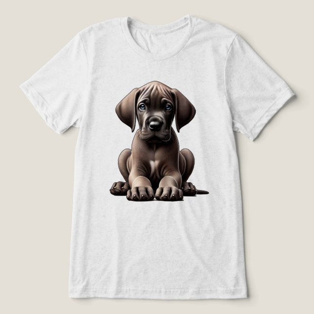 Söt stor dansk puppy t shirt (Design Framsida)