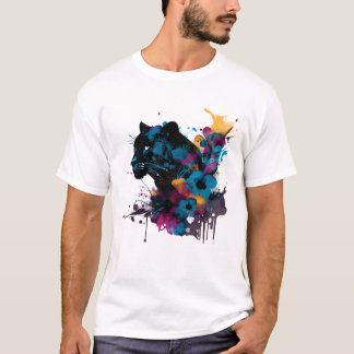 Söt Stor Svart Katt T Shirt