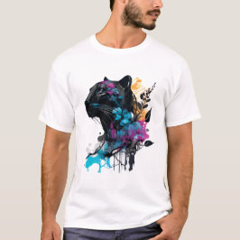 Söt Stor Svart Katt T Shirt