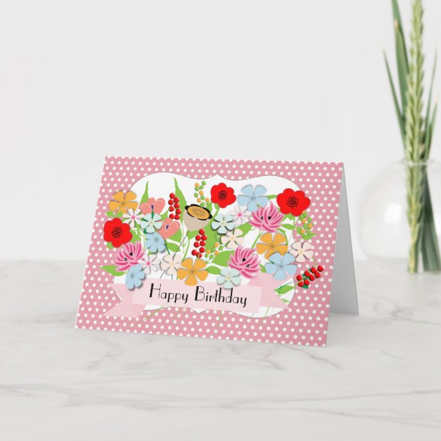 Söt Storblommiga trädgårdsblommor Bild Kort (Framsida)