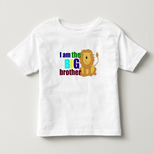Söt storebror med lejon litet syskon t-shirt (Framsida)