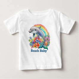 Söt strand baby delphin, lägg till text t shirt