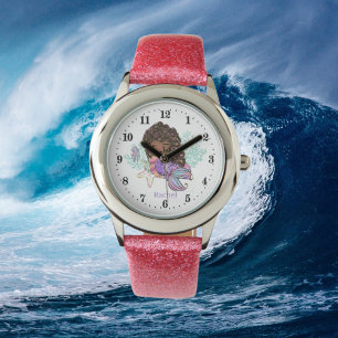 Söt strand sjöjungfru lägg till namn fantasi armbandsur
