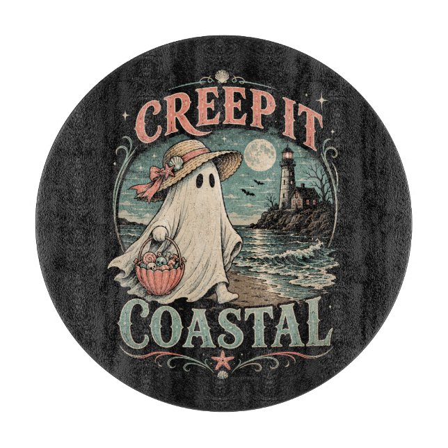 Söt Strand Spök Skum Kust Halloween (Framsidan)