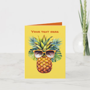 Söt strandananas lägg till text kort