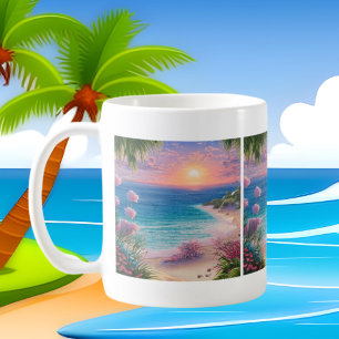 Söt strandhav älskare kaffemugg